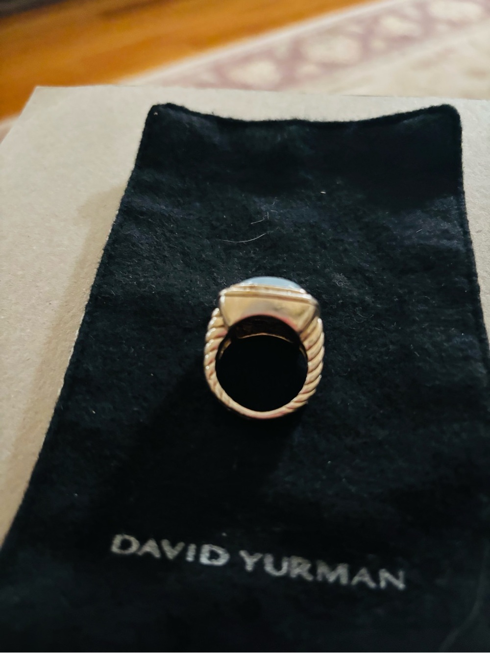 David Yurman Sterling Silver Albion ring with moon quartz and diamonds Size 7.5 - Picture 4 of 9